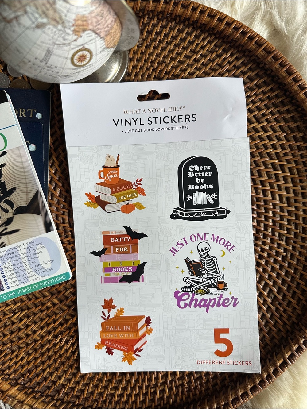 Halloween Book Lovers Vinyl Book Stickers 5 sheets of Sticker Sets (25 total)